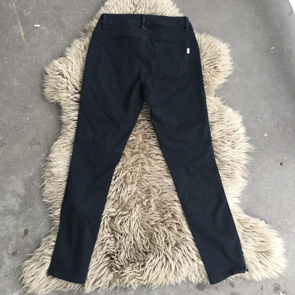1822 black denim skinny jeans w/zips - size 4 - Picture 8 of 10